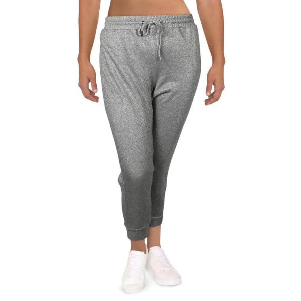 NWT ANNE KLEIN THREADED METALLIC JOGGER PANTS - XL